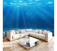 Seawater Shallow Water Photo Wallpaper 138"x101" Sunlight 3D Effect Panoramic Wall Murals Non-Woven Wall Paper for Bedroom Living Room TV Backdrop,Easy to Install W-1346