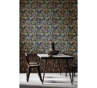 Seaweed Garden Matt Wallpaper Hoopla Walls Dark Navy One Size