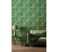 Seaweed Garden Matt Wallpaper Hoopla Walls Emerald One Size