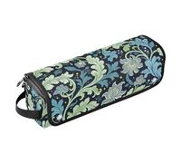 Seaweed Leaf Blue Flower William Morris Hot Hair Tools Travel Bag with Heat Resistant Pad Travel Hair Straightener Bag for Flat Irons, Straighteners, Curling Irons