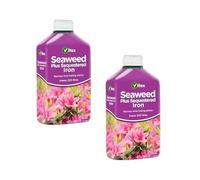 Seaweed with Sequestered Iron Liquid Fertiliser 1L All Purpose Plant Feed for Ericaceous Plants Lawns & Vegetables Corrects Iron Deficiency Boosts Leaf Health & Growth (Pack of 2)