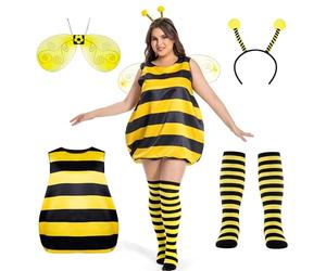 Seawhisper Bumble Bee Costume Bumblebee Adult Women Plus Size 24 26, Yellow