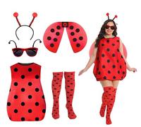 Seawhisper Ladybird Costume Women's Large Sizes Beetle Adult Ladybug Plus Size Fancy Dress Costumes 20 22