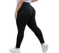 Seawhisper Womens Cotton Leggings High Waisted Thick Opaque Black Leggings for Ladies UK Soft Stretch Yoga Gym Workout Tights UK Size 12-14