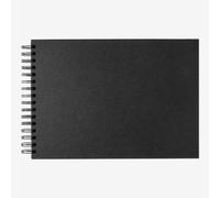 A4 Landscape Black Card Ring Bound Art Craft Book Photo Album - 40 Sheets of 220 gsm High Intensity Black Card - Suitable for Pencils, Pens, Collages, Photos etc.