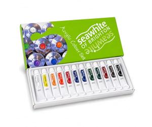 Seawhite Acrylic Paint Set, 12 x 12ml Tubes, Multicoloured
