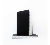 SEAWHITE Black Euro Spiral Hardback Sketchbook 160gsm Portrait A3-297x420mm