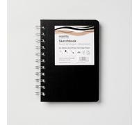 SEAWHITE Black Euro Spiral Hardback Sketchbook 160gsm Portrait A6 148x105mm