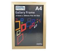 Seawhite Natural A4 Natural Artist Wooden Gallery Frame Photo Frame Picture Frame Shatterproof Acrylic 36mm Deep (213mm x 300mm To Fit A4)