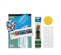 Seawhite of Brighton Watercolour Art Set - A4 Pad, 12 Paints, Synthetic Brushes, Palette & Sponge in A3+ Polyfolder - Complete Painting Kit for Artists, Students & Beginners