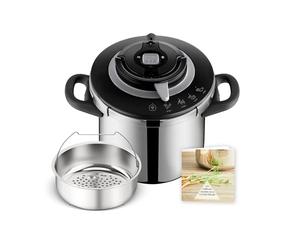 SEB Clipso+ CHEF 10L Pressure Cooker, 7-10 Containers, Induction, 4 Cooking Programs, One Hand Opening and Closing the Lid P4551500