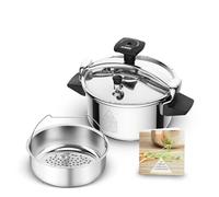 SEB Pressure cooker 4.5 L, 2-4 persons, Stainless steel pressure cooker, All heat sources including induction, Made in France, Authentic P0530600