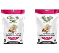 Seba Garden Extra Fine Almond Flour 2 KG - Blanched Ground Almonds from California, Keto Friendly, Gluten Free Baking Flour, Resealable Ziplock Pack