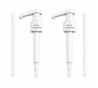 Seba Garden Pack of 2 Syrup Pumps Compatible with Monin 1L PET Bottles - 10ml Dispensing Pump - 38cm Long Coffee Syrup Dispenser for Café, Bar & Home Use