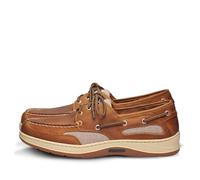 Sebago Clovehitch II FGL Waxed Boat Shoes - Leather Moccasins for Men with Breathable Mesh Panels, Anatomical EVA Midsoles, and Slip-Resistant Outsoles, Brown Cinnamon, 10 UK