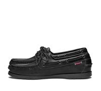 Sebago Endeavor Waterproof Boat Shoes - Leather Moccasins for Men Featuring Leather Sock Lining, 360-Degree Lacing, and Non-Marking, Slip-Resistant Outsoles, Total Black, 11 UK