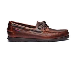 Sebago Endeavour Mens Brown Waxed Leather Boat Deck Shoes Size 8-13