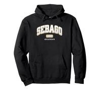 Sebago Lake Maine Coordinates Varsity Vintage Pullover Hoodie