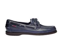 Sebago Men's Schooner Waxed Leather Boat Shoes in Navy | Size: 6.5 Sebago Navy 6.5