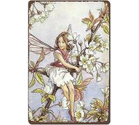 Sebary Cherry Blossom Fairy Flower Fairies,12 x 8 Inches Vintage Funny Poster Wall Decor Art Gift Retro Picture Metal Sign Green