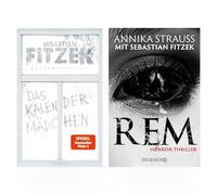 Sebastian Fitzek Bücher Set - Das Kalendermädchen & REM (Horror-Thriller) | 2 Psychothriller Bestseller im Taschenbuch + exklusives Lesezeichen im Krimi Design