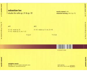 SEBASTIAN LEE: ETUDES FOR CELLO OP. 31 & OP. 70 NEW CD
