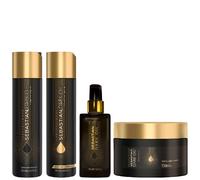 SEBASTIAN PROFESSIONAL - Bundles Set: Dark Oil Lightweight Shampoo 250ml, Dark Oil Lightweight Conditioner 250ml, Dark Oil Lightweight Mask 150ml & Da
