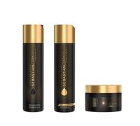 Sebastian Professional Dark Oil Lightweight Shampoo, Conditioner & Mask | Smoothen & Nourish | For All Hair Types, 250ml ^ 250ml & 150ml