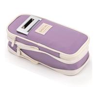 SeBeLi Large Capacity Pencil Case Durable Office College School Pen Holder Organizer Stationery Makeup Bag Pouch Box for Girls Adults, 22x11cm (Light Purple)