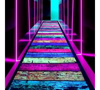 SEBKQ Rainbow Bridge Rug, UV Luminous Area Rug, Glow in The Dark Party Supplies, Decorative Rug for Young Men and Women to Have Party at Home (120in×23.6in)