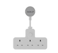 SEBLIP 3 Way Plug Adapter UK with Smart Switch, 13A/3120W Multi Plug Socket Extension with Small Extension Lead, Hanging Outlet | Flat Head | Home Office Space-saving