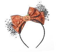 SeBneny Day Of The Dead Headbands Halloween Headbands Pumpkin Hair Bands Bows Hair Hoops Netting Spider Headpiece Orange Day of the Dead for Women Party Decor 1PCS