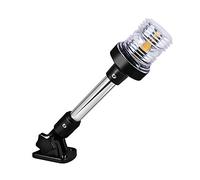 Sebnux White LED Fold Down Boat Stern Light Boat Anchor Light for Pontoon and Fishing Boat (12 Inch)