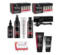 SEBORADIN Maria Black Set PRO fo Men - Ampoules - Dermaroller - Anti Hair Loss Night Scalp Serum - Shampoo 200 ml - Lotion 200 ml - Scalp Peeling Face Cream 50 ml - Shower Gel 2in1 - Pro Care Complex