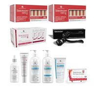 SEBORADIN Maria Red Set PRO - Dermaroller - Ampoules Forte - Fito Cell Serum - Night Scalp Serum - Scalp Peeling - Shampoo Conditioner Hair Cream Leave-in Hydro Balance - Pro Care Complex