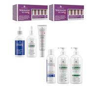 SEBORADIN Maria Set Blue - 2x Oily Hair Ampoules - Anti-Dandruff Scalp Serum and Shampoo - Pure Balance Conditioner Scalp Serum Shampoo - Scalp Peeling
