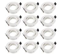 SEBSON 12x Downlight Type 5 GU10 Swiveling, White Matt, LED/ Halogen, Recessed Ceiling Light Tiltable, Mounting Frame Aluminium