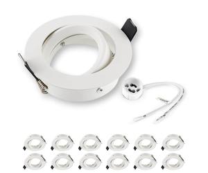 SEBSON 12x Downlight Type 5 GU10 Swiveling, White Matt, LED/ Halogen, Recessed Ceiling Light Tiltable, Mounting Frame Aluminium
