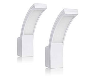 SEBSON 2X Outdoor Lights Mains Powered - LED Lights Outdoor - Outside Wall Light - Cool White 5800K 15W 1100lm IP65 - White
