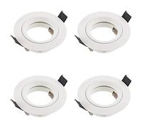 SEBSON 4X Downlights for Ceiling - Recessed, Mounting Hole ø65mm, Frame Aluminium Matt White, ø80x24mm - LED Spot Lights Ceiling with GU10 Lamp Holder