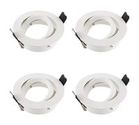 SEBSON 4X Downlights for Ceiling - Recessed, Swiveling, Mounting Hole ø75mm, Frame Aluminium Matt White - LED Spot Lights Ceiling with GU10 Lamp Holder