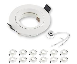 SEBSON Downlights with GU10 Lamp Holder - Recessed Ceiling Lights - Spotlight Mounting Frame Aluminium - Hole Ø65mm (min. 60mm, max. 70mm) - Set of 12