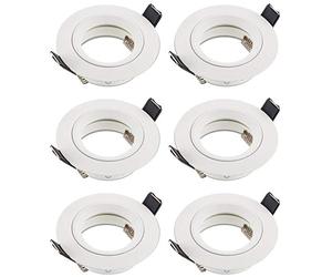SEBSON Downlights with GU10 Lamp Holder - Recessed Ceiling Lights - Spotlight Mounting Frame Aluminium - Hole Ø65mm (min. 60mm, max. 70mm) - Set of 6