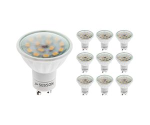 SEBSON GU10 LED Bulbs Warm White 3000K, 5W - 10 Pack - Spot Lights Ceiling - Equivalent 35W Halogen Bulbs, 380lm, 110º Beam Angle - 230V Bulb, Non dimmable