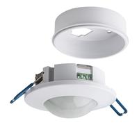 SEBSON PIR Sensor Ceiling Indoor 360, Surface or Flush mounted, Recessed Infrared Motion Detector, LED light suitable, Range max. 8m /360, max. 120