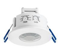 SEBSON PIR Sensor Indoor - Ceiling Flush Mounted, Programmable, Range 8m/360° - Infrared Motion Sensor for LED Lights, 3-Wire, Motion Detector 75x75x42mm