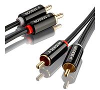 SEBSON RCA Audio Cable 2m, 2 male to 2 male RCA Plugs, RCA Phono Cable for Amplifier, Speakers, Soundbar, Home Cinema and HiFi Systems