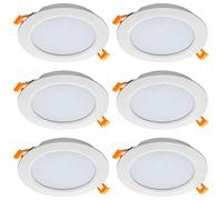 SEBSON® Recessed Ceiling Light 240V Warm White 3000K, LED Panel Downlight Round, 12W, 870lm, Ø168x24mm, Pack of 6