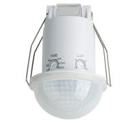 SEBSON Recessed Ceiling PIR Sensor Outdoor - Motion Sensor 360° 20m - programmable, LED suitable, Cut-Out Ø45-48mm, Compact Size Ø61x90mm, 3-wire