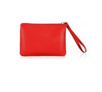 SeBUCUOO 4.5 x 6.5 Clutch Stadium Approved, Leather Coin Purse for Women Wristlet Money Pouches for Cash Car Change with Zipper, Red, Purse Organizer Pouches